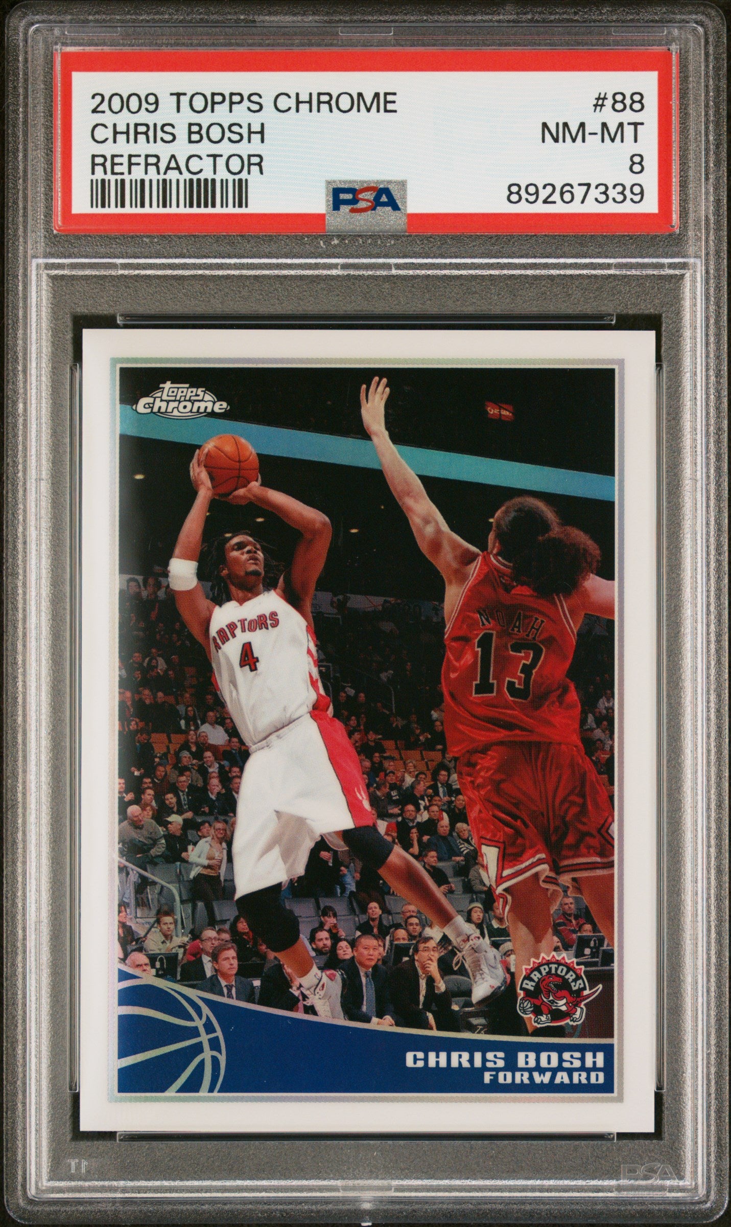2009 Topps Chrome Refractor Chris Bosh #88 /500 PSA 8
