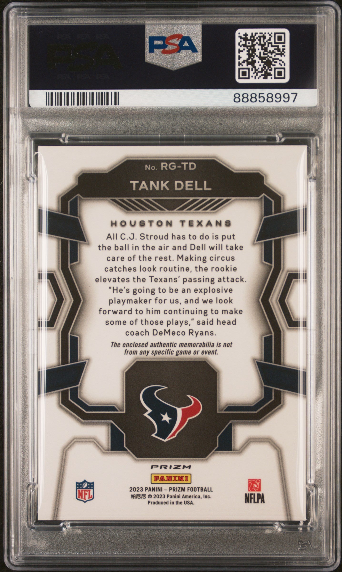 2023 Panini Prizm #24 Tank Dell Rookie Gear PSA 9