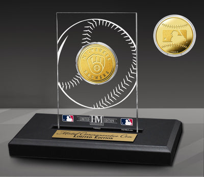 Highland Mint Milwaukee Brewers Acrylic Gold Coin Desk Display - Limited Edition /5,000