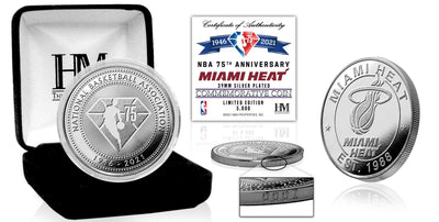 Highland Mint Miami Heat NBA 75th Anniversary Silver Coin - Limited Edition /5,000