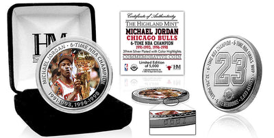 Highland Mint Michael Jordan 6 Time NBA Champion Silver Coin - Limited Edition /5,000