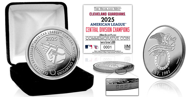 Highland Mint Cleveland Guardians 2025 A.L. Central Division Champions Silver Coin - Limited Edition /5,000