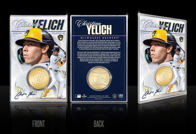 Highland Mint Christian Yelich Milwaukee Brewers Bronze Coin Acrylic Holder - Limited Edition /5,000