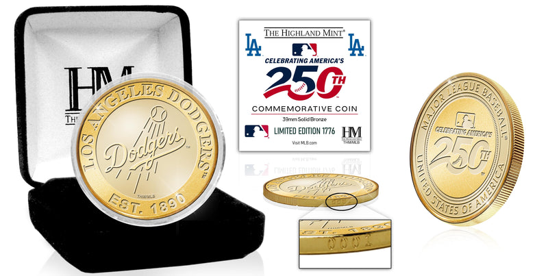 Highland Mint Los Angeles Dodgers America's 250th Bronze Team Coin - Limited Edition /1776