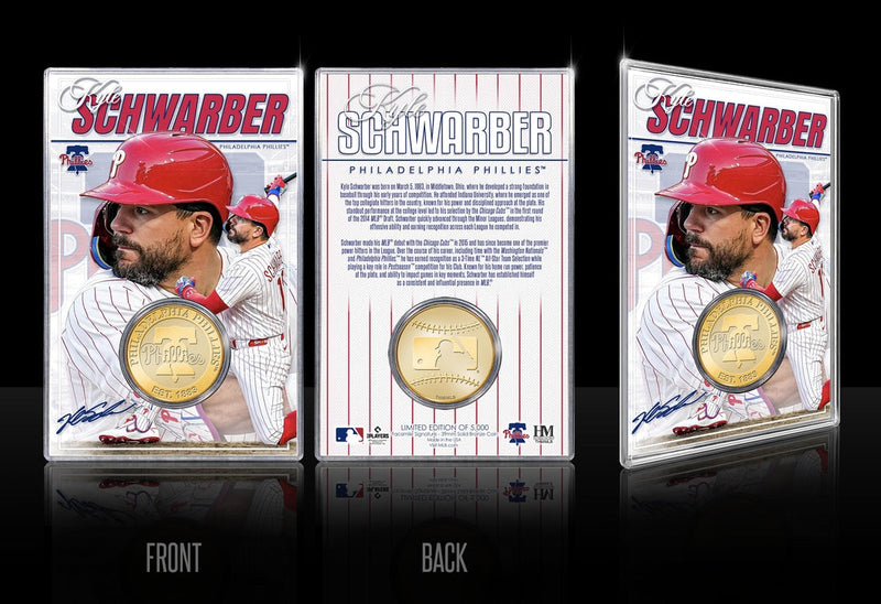 Highland Mint Kyle Schwarber Philadelphia Phillies Bronze Coin Card - Limited Edition /5,000