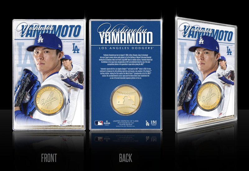 Highland Mint Yoshinobu Yamamoto Los Angeles Dodgers Bronze Coin Acrylic Holder - Limited Edition /5,000