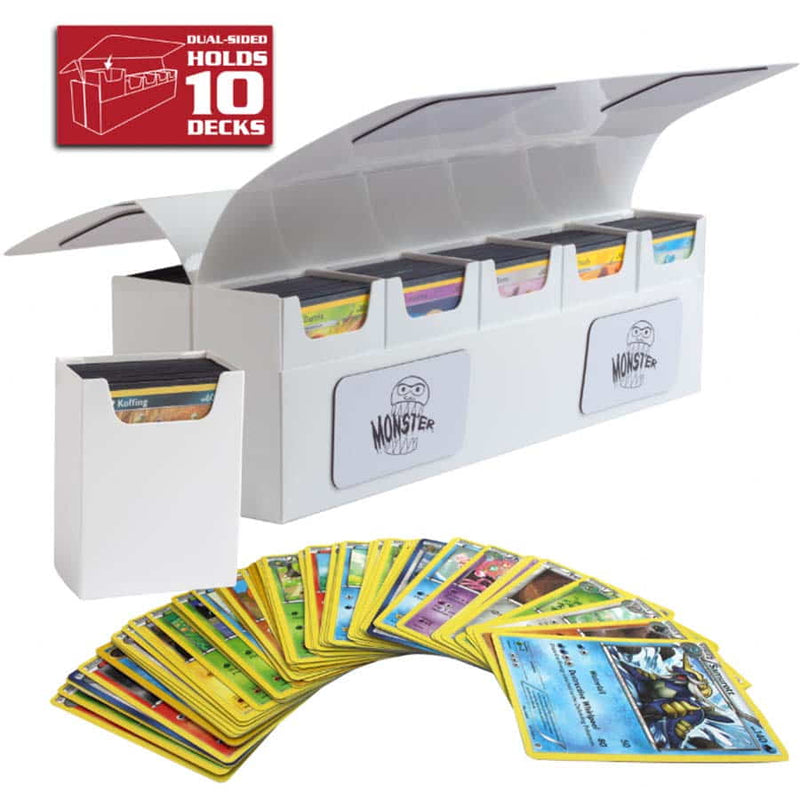 Monster Binder Deca Magnetic 10-Deck Box - White