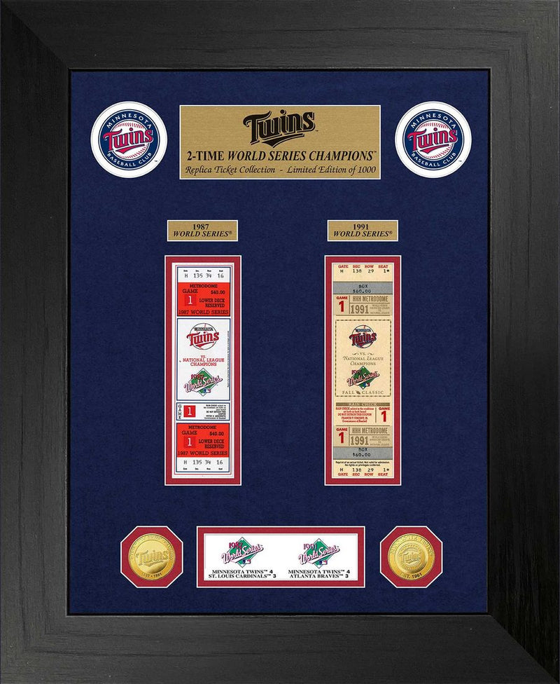 Highland Mint Minnesota Twins World Series Deluxe Gold Coin & Ticket Collection - Limited Edition /1000