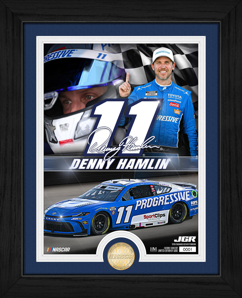 Highland Mint NASCAR Denny Hamlin No. 11 Joe Gibbs Racing Bronze Coin Photo Mint - Limited Edition /5,000