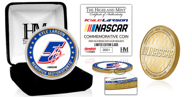 Highland Mint Kyle Larson Hendrick Motorsports No. 5 Bronze Color Coin - Limited Edition /5,000