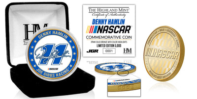 Highland Mint NASCAR Denny Hamlin Joe Gibbs Racing Bronze Coin - Limited Edition /5,000