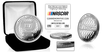 Highland Mint NASCAR Cup Series Championship Trophy Silver-Plated Commemorative Coin - Limited Edition /5,000
