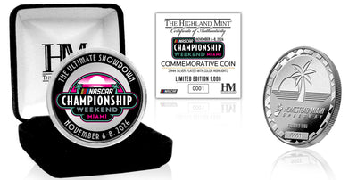 Highland Mint NASCAR Championship Weekend 2026 Silver Plated Color Coin - Limited Edition /1,000