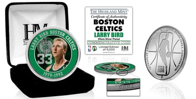 Highland Mint Larry Bird Boston Celtics Silver Plated Color Coin - Limited Edition /5,000