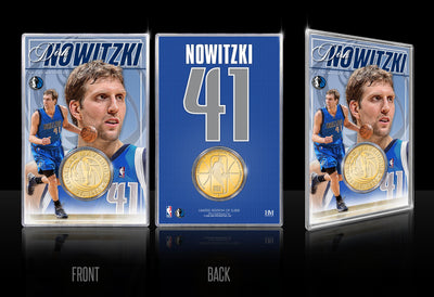 Highland Mint Dirk Nowitzki Dallas Mavericks Bronze Acrylic Coin Holder - Limited Edition /5,000