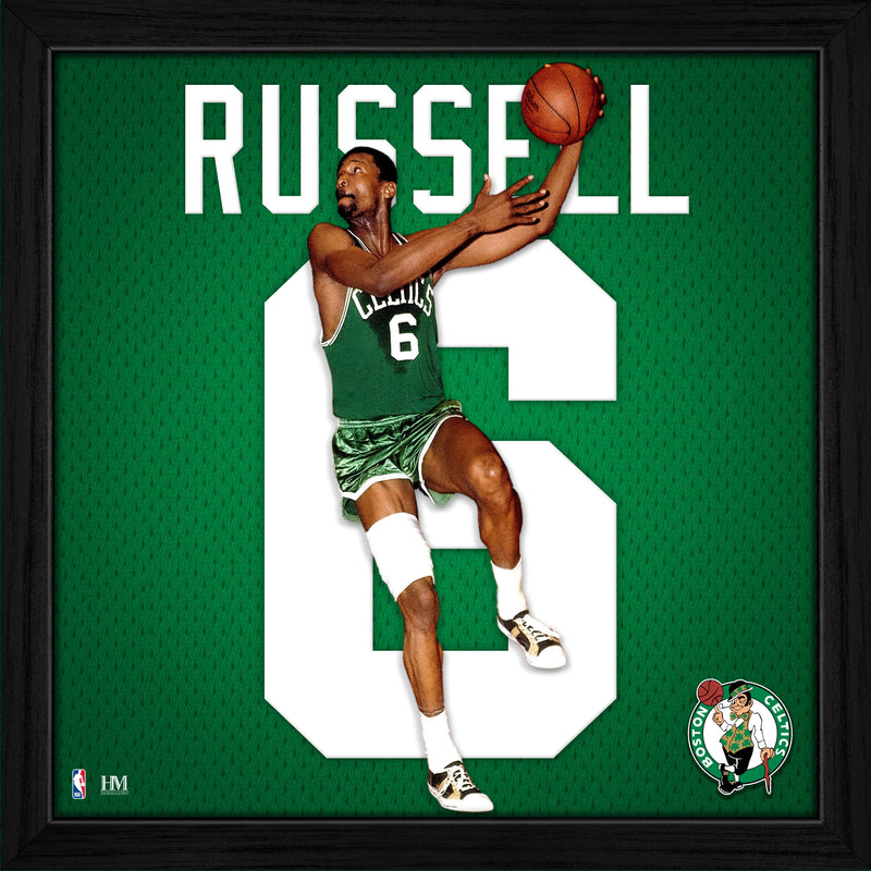 Highland Mint Bill Russell Boston Celtics Impact Jersey Frame