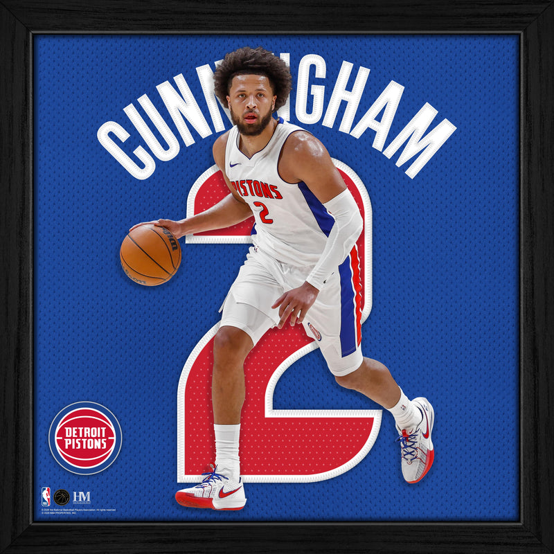 Highland Mint Cade Cunningham Detroit Pistons Impact Jersey Frame