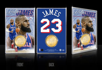 Highland Mint LeBron James 76ers Bronze Coin Acrylic Holder - Limited Edition /5,000