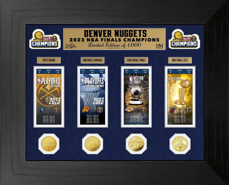 Highland Mint Denver Nuggets 2023 NBA Champions Deluxe Ticket Photo Mint - Limited Edition /1,000