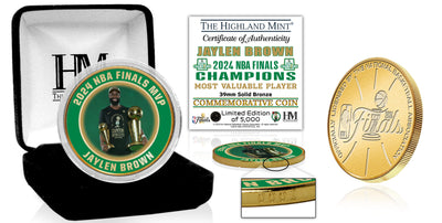 Highland Mint Jaylen Brown Boston Celtics 2024 NBA Finals MVP Bronze Coin - Limited Edition /5000
