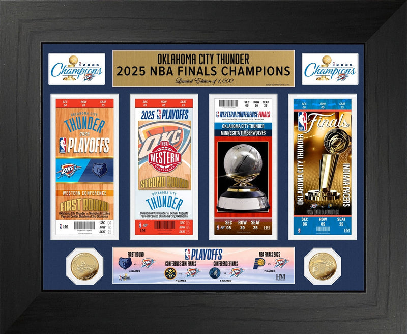 Highland Mint Oklahoma City Thunder 2025 NBA Championship Ticket & Gold Coin Photo Mint - Limited Edition /1,000