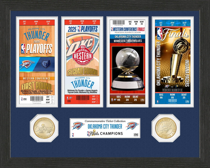 Highland Mint Oklahoma City Thunder 2025 NBA Championship Ticket & Bronze Coin Photo Mint