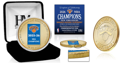 Highland Mint New York Knicks 2026 NBA Champions Banner Raising Ceremony Bronze Coin - Limited Edition /5,000