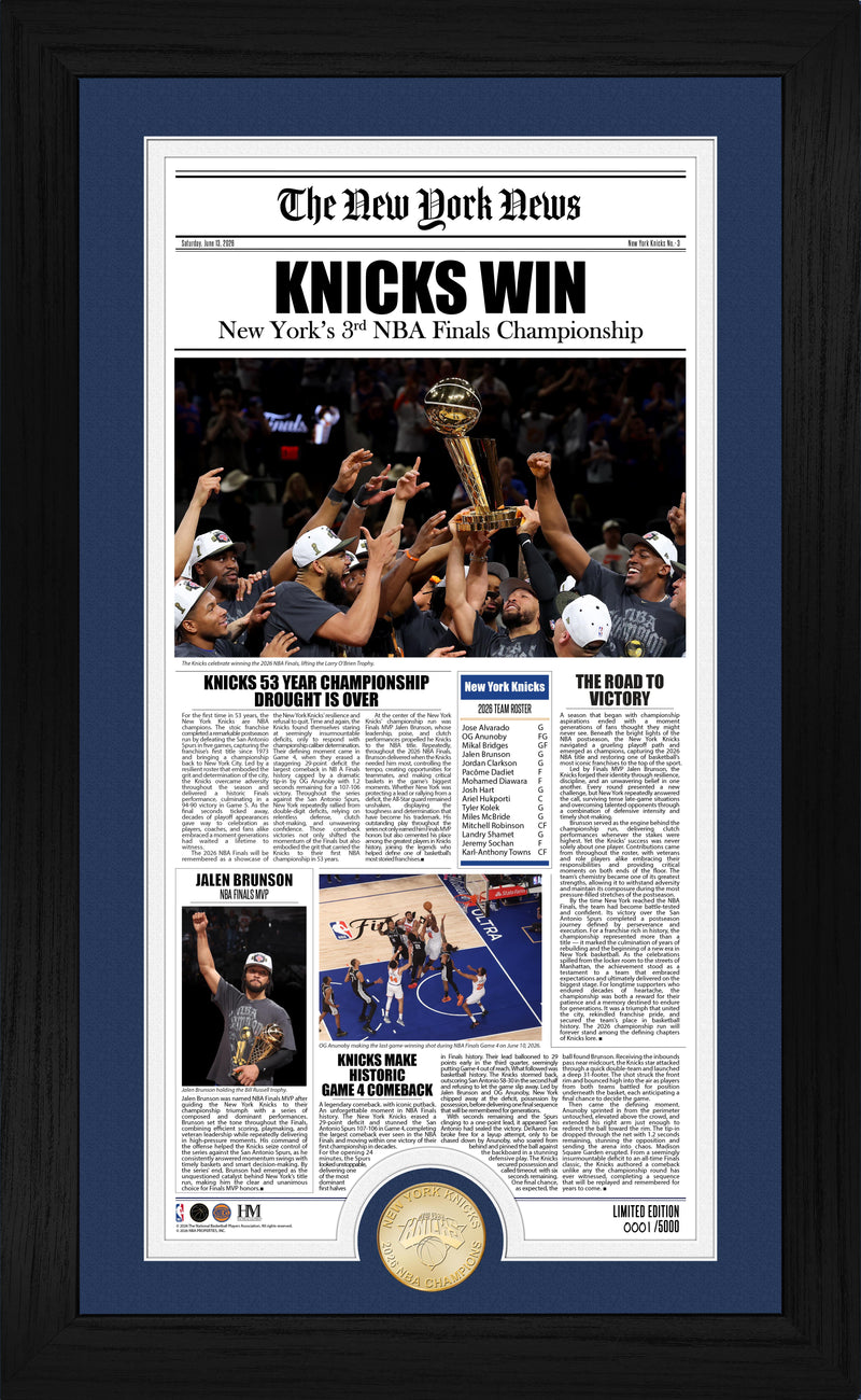 Highland Mint New York Knicks 2026 NBA Champions Bronze Coin Photo Mint - Limited Edition /5,000