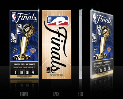 Highland Mint Spurs vs Knicks 2026 NBA Finals Championship Dueling Acrylic Ticket