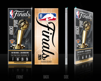 Highland Mint Knicks vs. Spurs 2026 NBA Finals Acrylic Commemorative Ticket