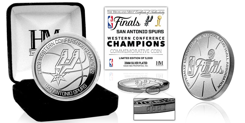 Highland Mint San Antonio Spurs 2026 NBA Western Conference Champions Silver Coin - Limited Edition /5000