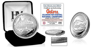 Highland Mint University of Florida 2025 Men's Basketball NCAA National Champions Silver Plated Coin - Limited Edition /
