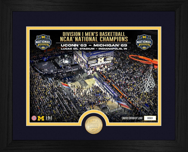 Highland Mint Michigan Wolverines 2026 NCAA Men's Basketball National Champions Bronze Coin Photo Mint - Limited Edition