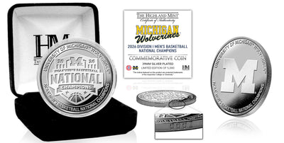 Highland Mint Michigan Wolverines 2026 NCAA Men's Basketball Champions Silver Plated Coin - Limited Edition /5,000