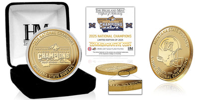 Highland Mint Montana State Bobcats 2025 FCS National Champions 22kt Gold Plated Coin - Limited Edition /2,025