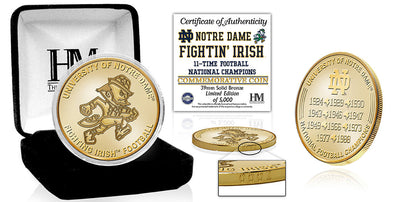 Highland Mint Notre Dame 11x Champions Bronze Coin - Limited Edition /5,000