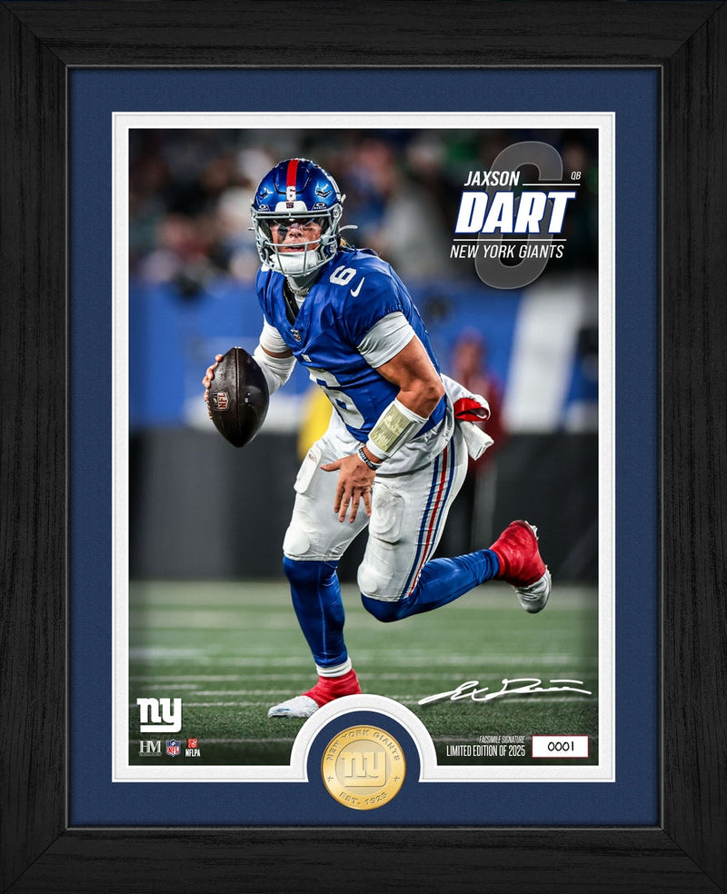 Highland Mint New York Giants Jaxson Dart Rookie Season Bronze Coin Photo Mint - Limited Edition /2,025