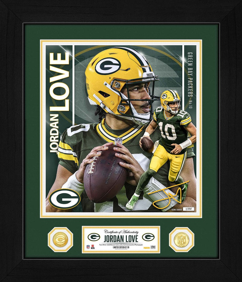 Highland Mint Jordan Love Green Bay Packers Bronze Coin Photomint
