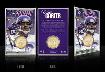 Highland Mint Cris Carter Minnesota Vikings Bronze Coin Card - Limited Edition /5,000