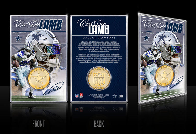 Highland Mint CeeDee Lamb Dallas Cowboys Bronze Coin Card - Limited Edition /5,000