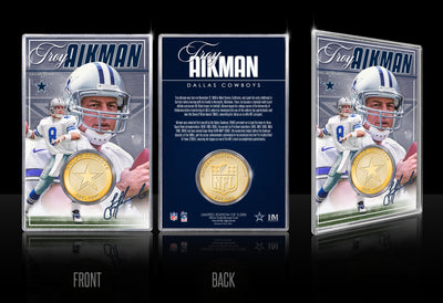 Highland Mint Troy Aikman Dallas Cowboys Bronze Coin Card - Limited Edition /5,000