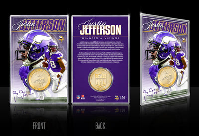 Highland Mint Justin Jefferson Minnesota Vikings Bronze Coin Card - Limited Edition /5,000