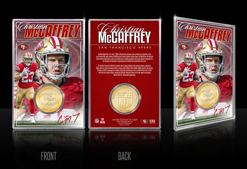 Highland Mint Christian McCaffrey San Francisco 49ers Bronze Coin Card - Limited Edition /5,000