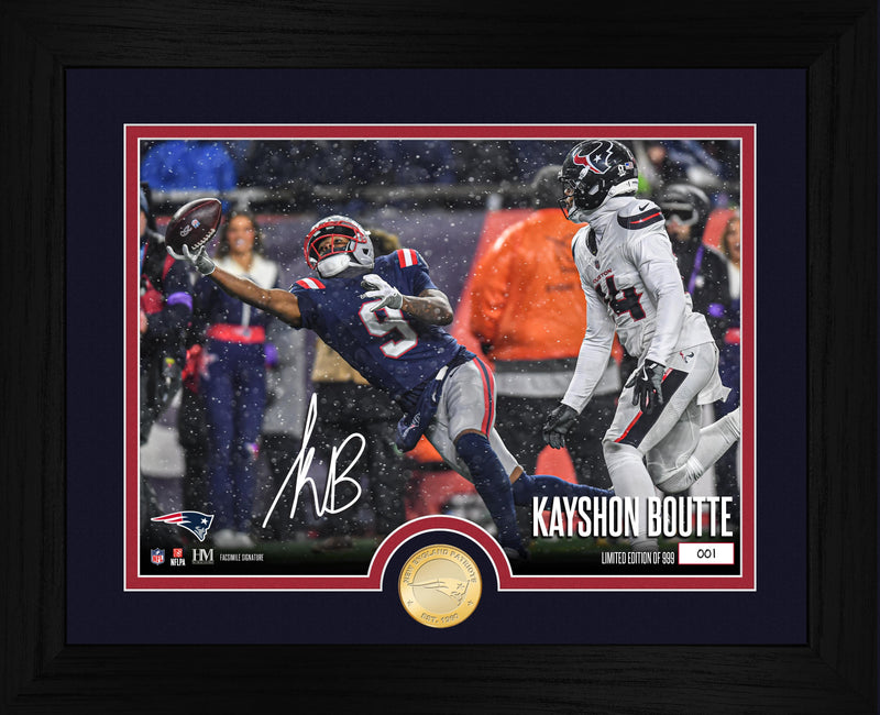 Highland Mint Kayshon Boutte New England Patriots Bronze Coin Photo Mint - Limited Edition /999