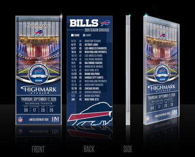 Highland Mint Buffalo Bills Highmark Stadium 2026 Inaugural Season Acrylic Ticket BlocKart
