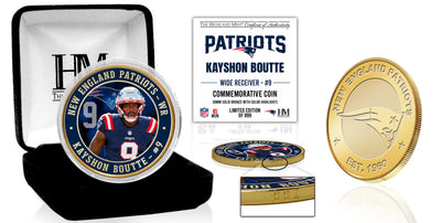 Highland Mint Kayshon Boutte New England Patriots Bronze Color Coin - Limited Edition /999