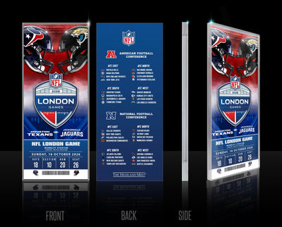 Highland Mint 2026 NFL International Games Texans vs Jaguars London Acrylic Ticket