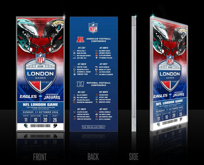Highland Mint Eagles vs Jaguars 2026 NFL London Game Acrylic Ticket