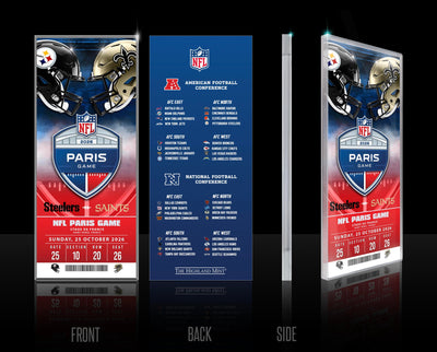 Highland Mint Steelers vs Saints 2026 NFL Paris Game Acrylic Ticket