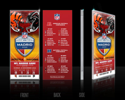 Highland Mint 2026 NFL International Games Bengals vs Falcons Madrid Acrylic Ticket